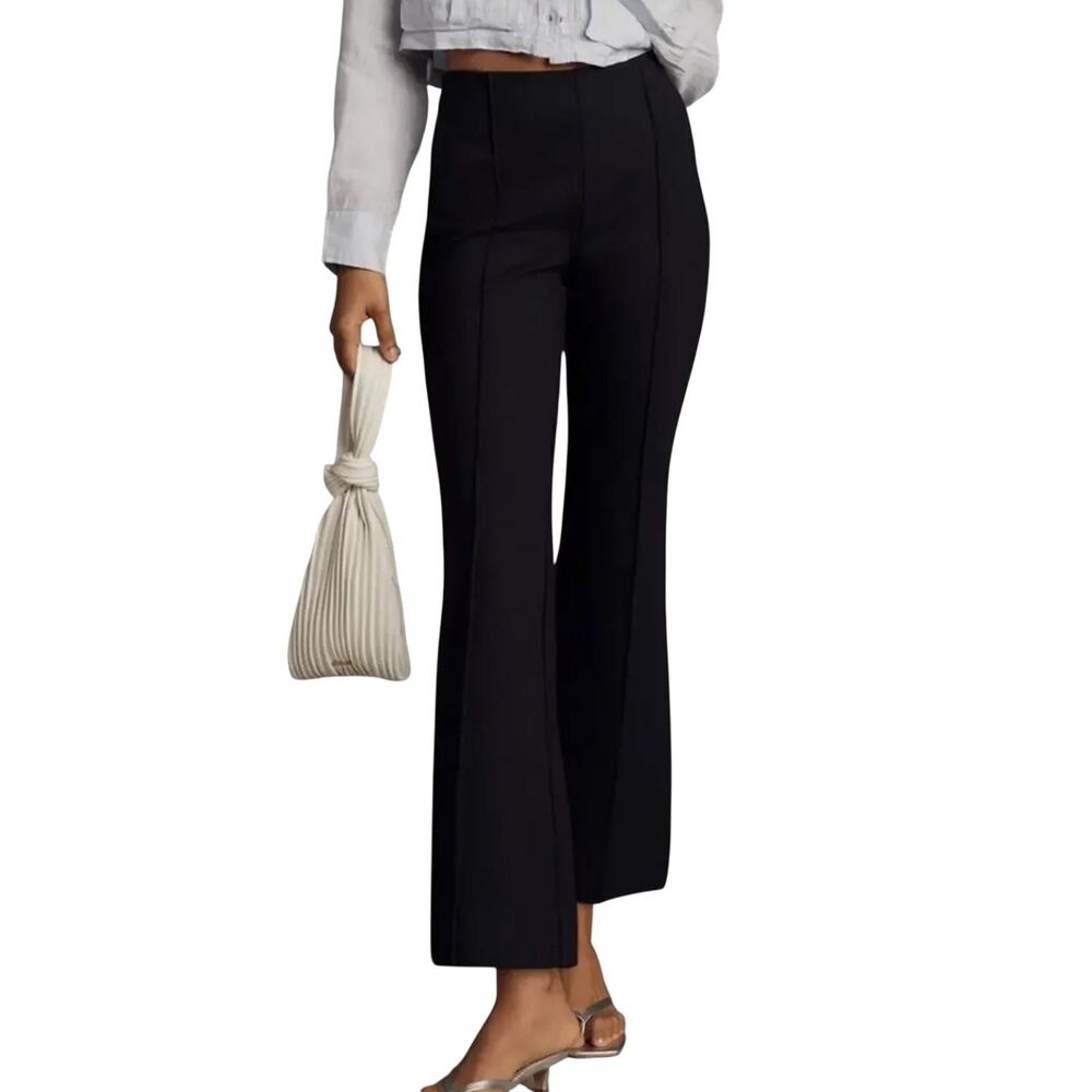 Anthropologie Maeve The Margot Kick-Flare Cropped Pants Black Size Small